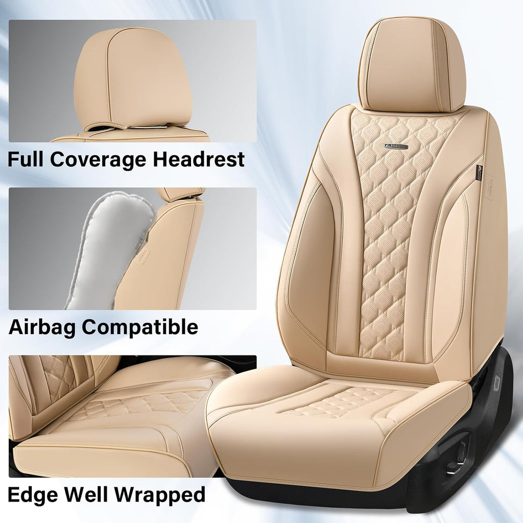 coverado car seat covers front seats, beige seat, side view