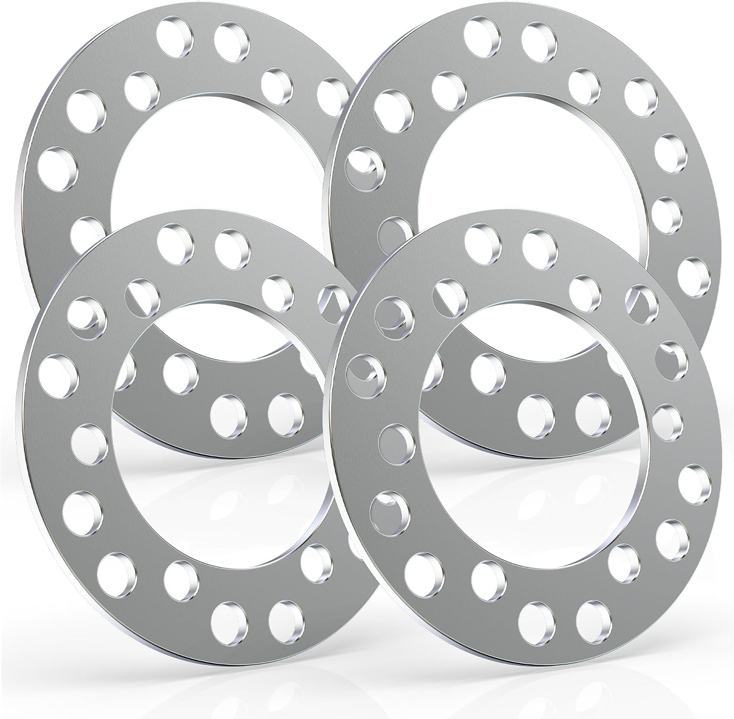 MZS 6x5.5 Wheel Spacers, 1/4" 6mm Thick 6x4.5 / 6x114.3 6x115 6x135 6x139.7 - M12 M14 1/2" 7/16" Thread Pitch Fit Most 6 Lug Vehicle - Pack of 4