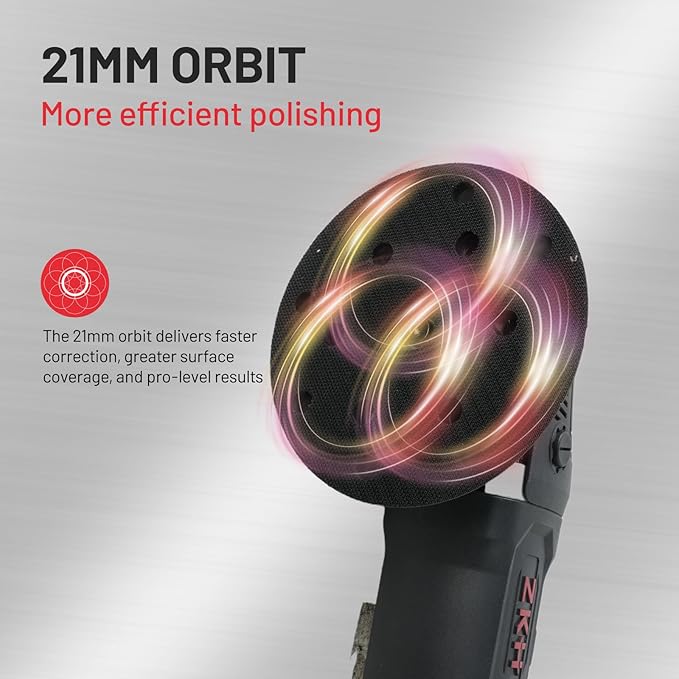 ZKH Buffer Polisher, 6 Inch Car Buffers and Polishers Kit, 21mm Orbit Dual - Image 3