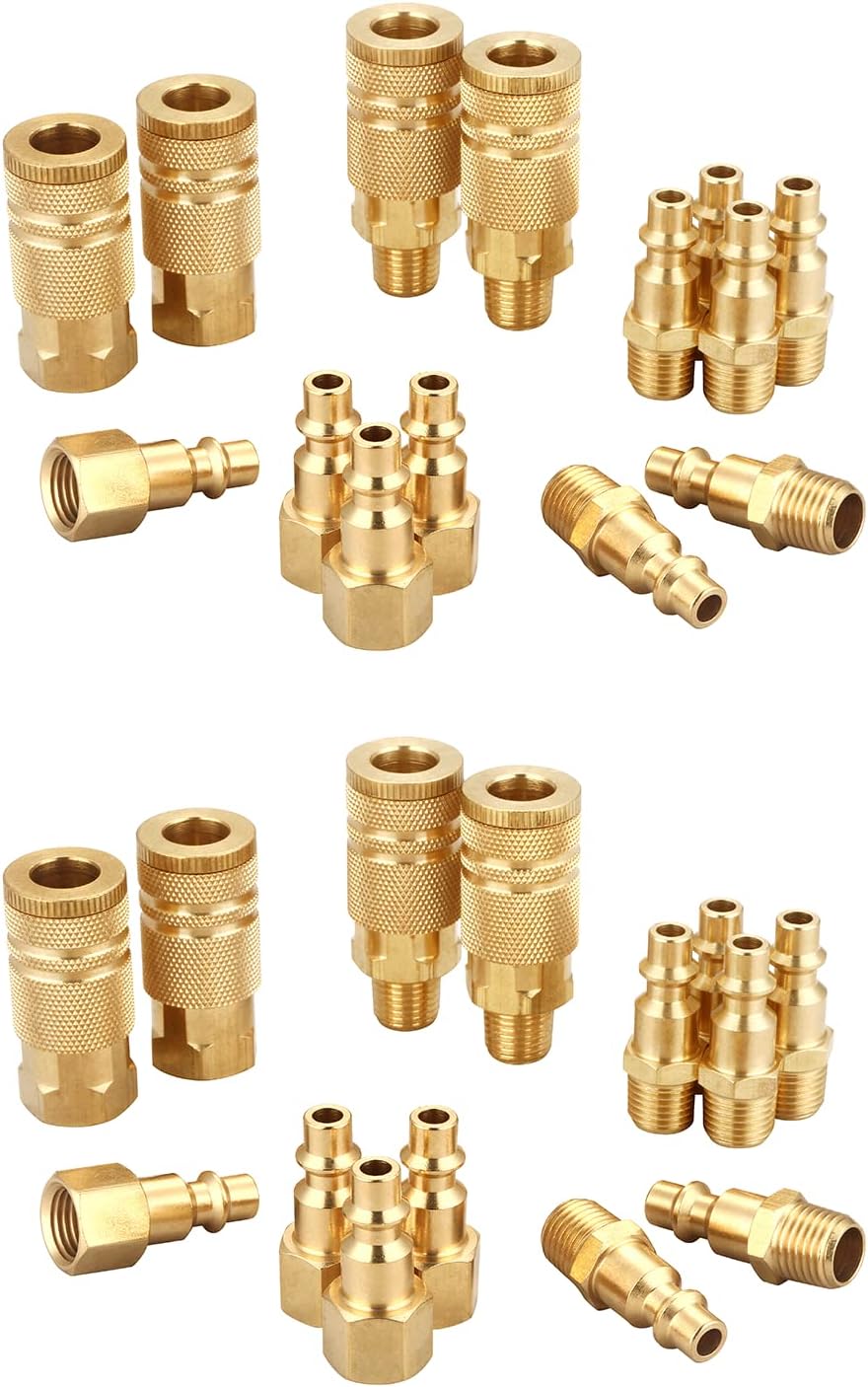 industrial brass air coupler & plug kit, 1/4", main product view