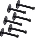 1/2" industrial black iron pipe shelf brackets, rustic, main product view