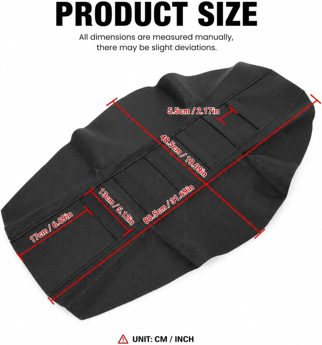 Motorcycle Seat Cover for Segway Xyber 2020-2025, Water-Resistant Leather Dirt Bike Seat Cover, Anti-Slip Ribbed Gripper Replacement Cover,Black