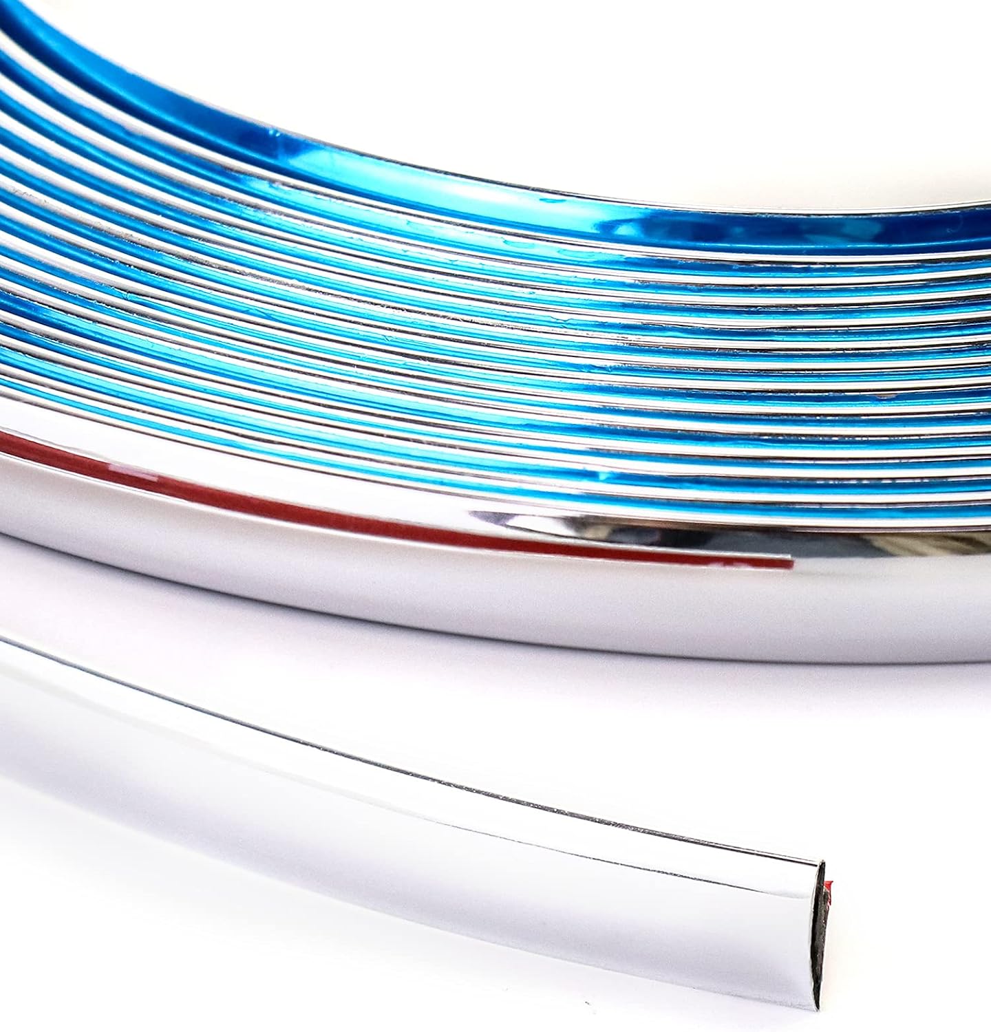 QWORK Automotive Chrome Trim Molding, 1/2 inch Wide 26FT DIY Moulding Trim Strip Line Decoration for Car/Truck Door Window Side Scratchproof