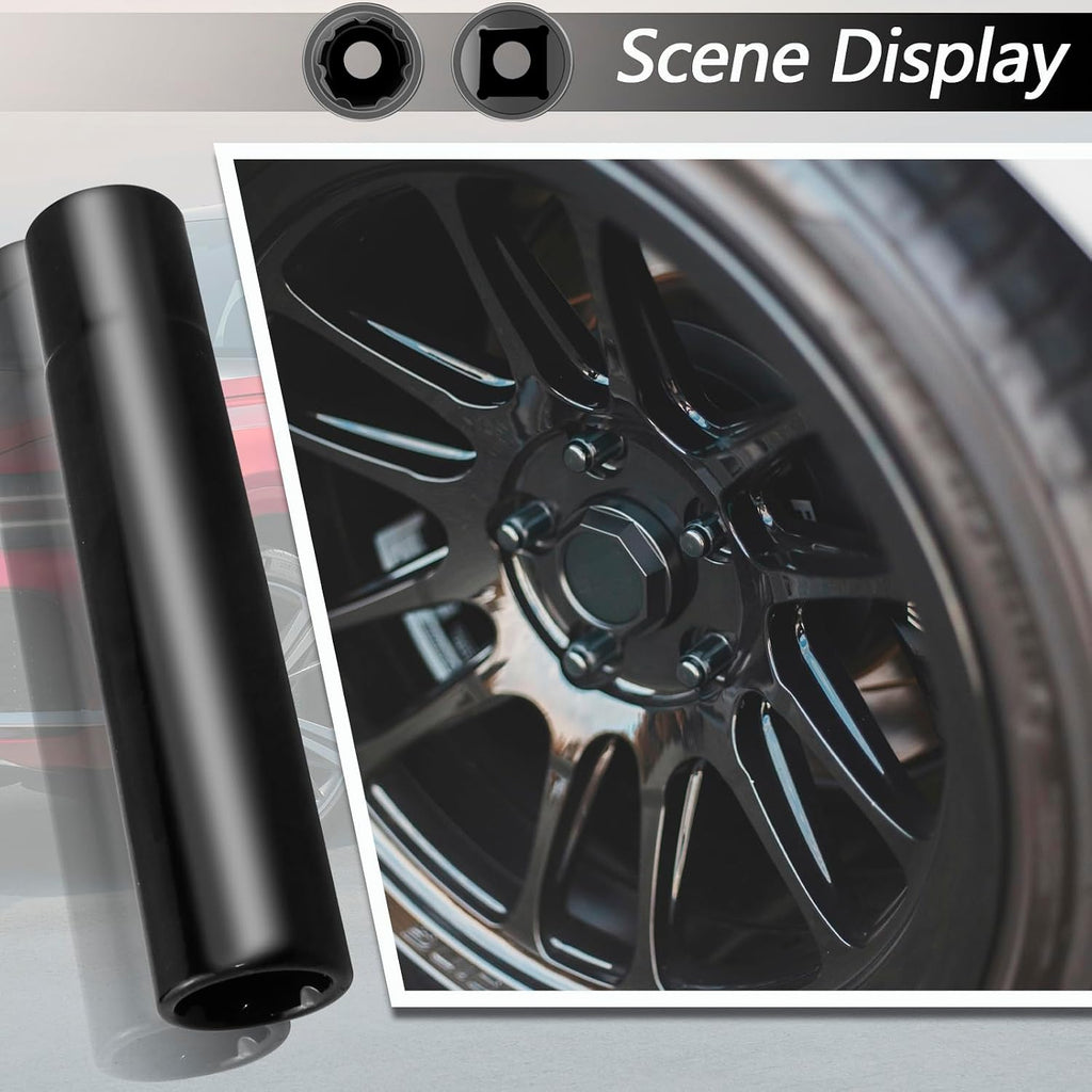 Spike Lug Nuts Socket Key with 7 Spline, Spiked Lug Nut Key Solid Tuner, 4.9" Tall One Piece Spiked Lug Nut Accessories, Suitable for M14x1.5, M14x2.0, 9/16 Chevrolet Silverado Truck, Opposite ID 20mm