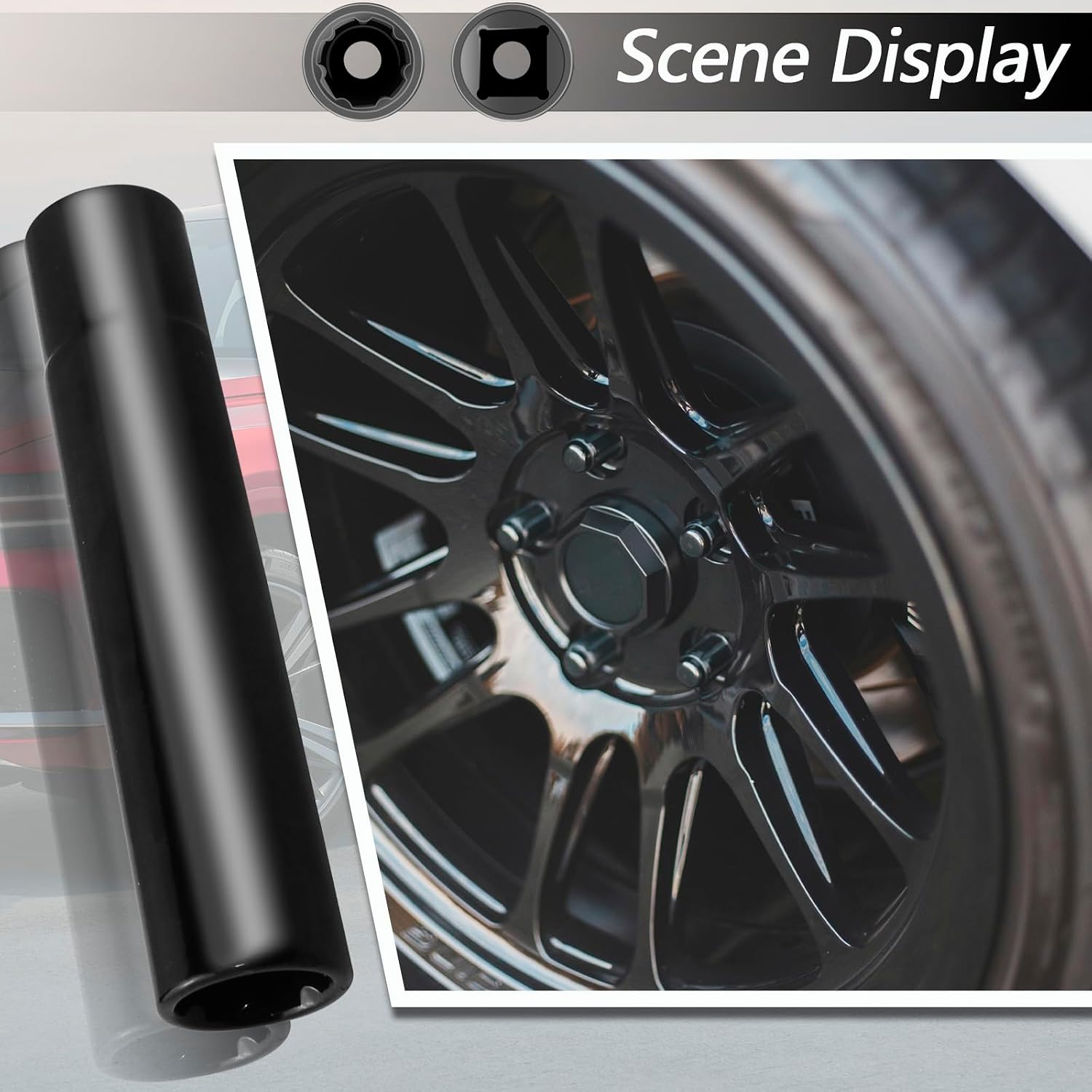 Spike Lug Nuts Socket Key with 7 Spline, Spiked Lug Nut Key Solid Tuner, 4.9" Tall One Piece Spiked Lug Nut Accessories, Suitable for M14x1.5, M14x2.0, 9/16 Chevrolet Silverado Truck, Opposite ID 20mm