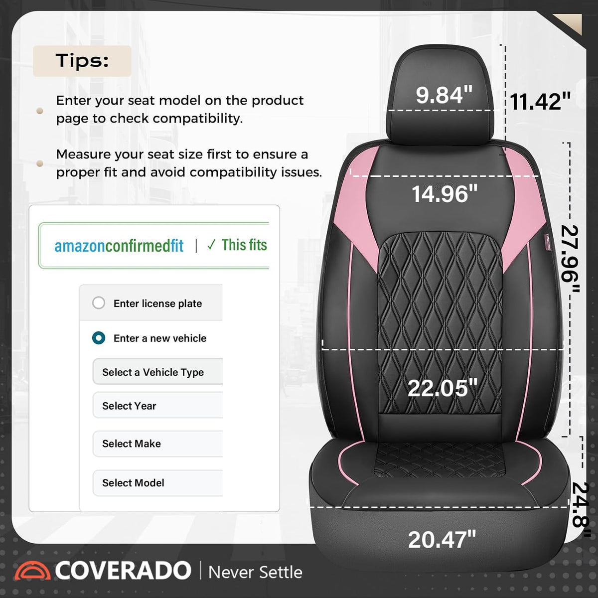 coverado leather seat covers, waterproof car seat covers shown in use