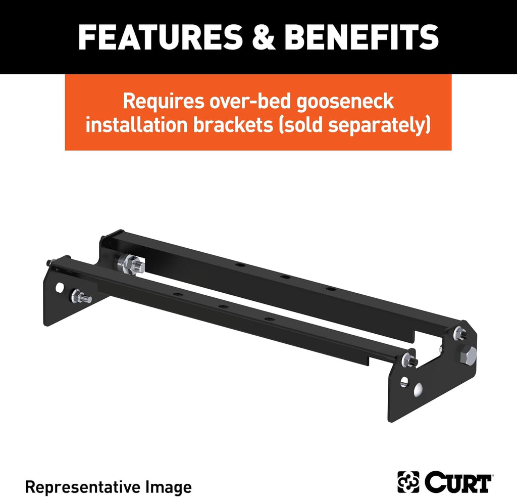Curt Manufacturing 65500 Flat Hitch Plate 13 in X 48 in W/2 1/2 in Welded D-Rings