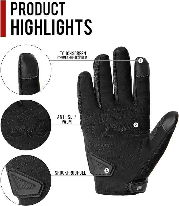 BORLENI Motorcycle Riding Gloves Touch Screen Full Finger Glove Motocross Road - Image 2