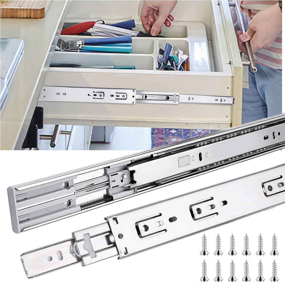 14 inch drawer slides 6 pairs (12pcs) soft, view 9