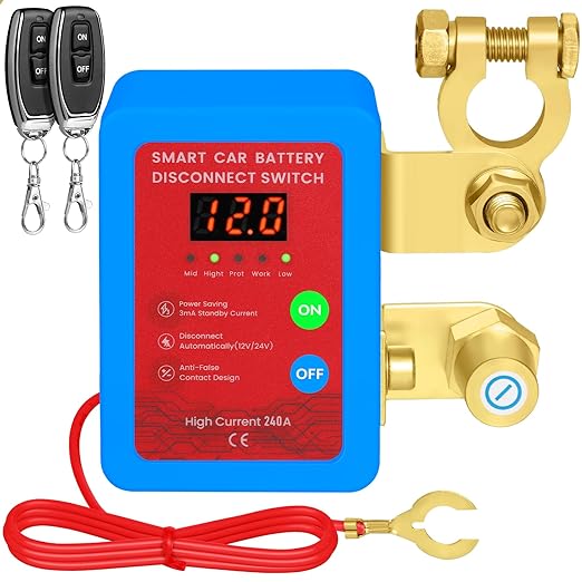 Kill Switch for Car-Remote Battery Disconnect Switch 12V, Upgrade Smart Voltage by GJOYNY