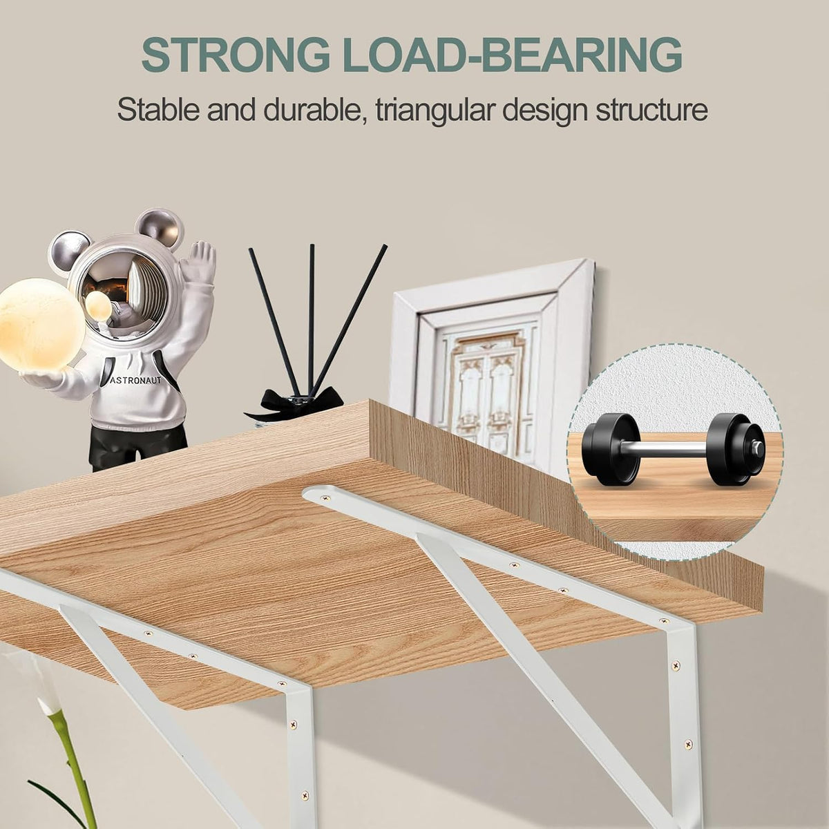 l18 x h 12" white heavy duty shelf shown in use