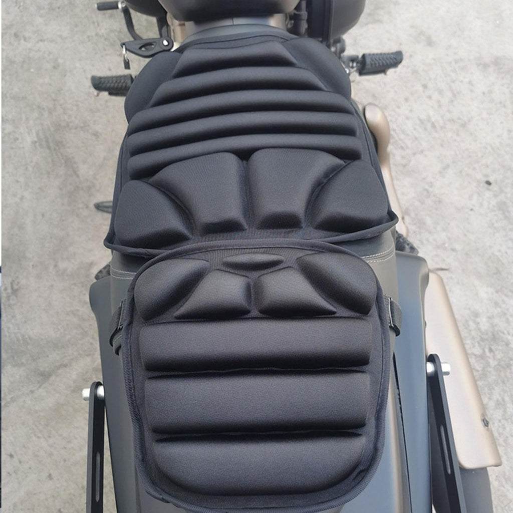 Motorcycle Seat Cushion for Kawasaki Ninja 650 2017-2025 2026 Shock Absorbing Breathable Seat Pad Anti-Slip Dual Rider Saddle Cushion with Adjustable Straps,Front seat pad