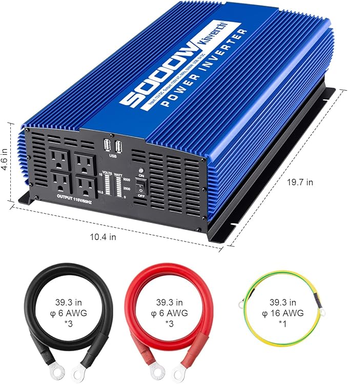 5000W Power Inverter 12V to 110V Car Inverter - Image 2