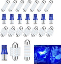 24PCS Car Interior LED Lights Kit Set, T10 31mm 42mm LED Interior Replacement Bulbs, Blue Interior Cars Light, for Dome Map License Plate Bulbs Door Side Marker Cornering (Blue)