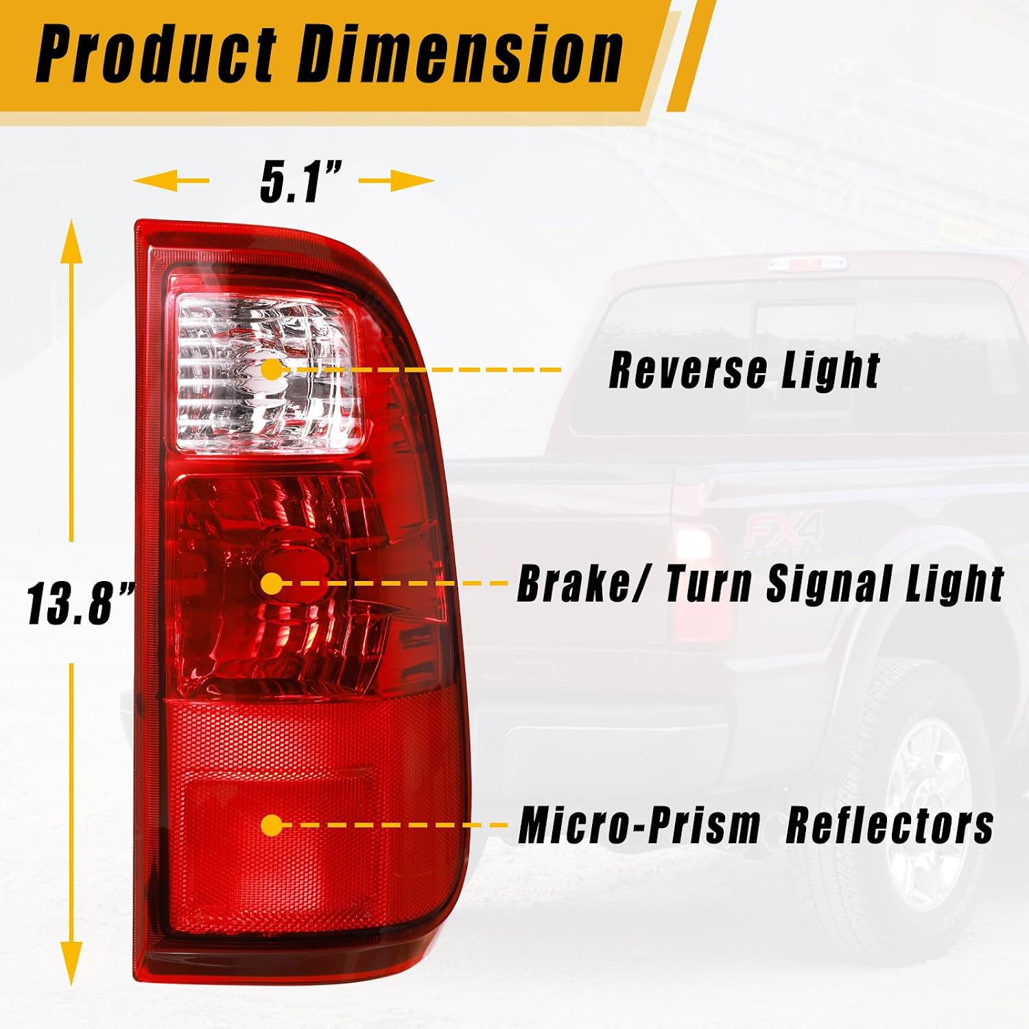 Boine Tail Light Compatible With 2008-2016 Ford F250 F350 F-250 F-350 Driver and Passenger Side Rear Light Brake Lamps Replaces FO2800208 FO2801208