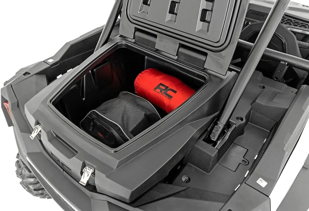 Rough Country Rear Bed Cargo Box for Polaris RZR XP 1000 (2 & 4-Seat Models) - 27-Gallon Storage Capacity, Watertight Seal, High-Impact UV-Resistant, Lockable Latches