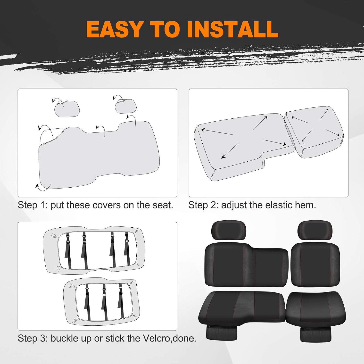 BORDAN Waterproof UTV Seat Cover with Wingback for 2022-2026 Polaris Ranger XP 1000, Heavy Duty 1680D Oxford Seat Covers for 60/40 Split Bench Seat Cover Set Pet Proof UTV Accessories (6PCS)