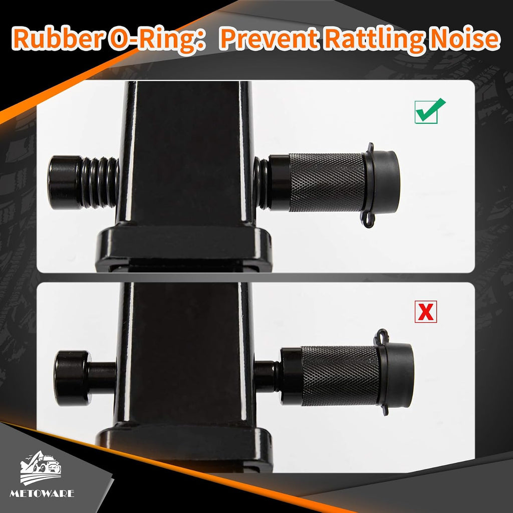 METOWARE Trailer Hitch Lock Hitch Receiver Pin Lock Fits Class III IV V and 2”- 3-1/2" Receiver with 5/8" Dia 4” Lock Pin and 8 Anti-Rattle Rubber O-Rings Receiver Hitch Lock (4 Pack)