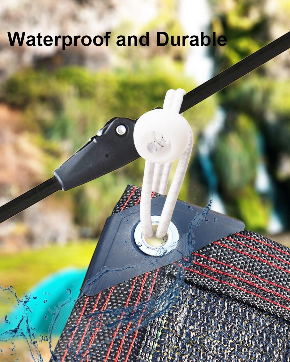 Ball Bungee Cords 10 Inch, 50 Pcs Small Bungee Cords with Balls, Mini Bungee Balls Heavy Duty Outdoor for Tarp, Canopy, Camping, Tent (White)