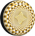 3D Optical Dizziness Yellow Grid Print Universal Spare Tire Cover for Jeep | Wheel Protector Fits Rv, Trailer, Jeep, Shield Tires From Sun, Dirt And Rain For Outdoor Storage