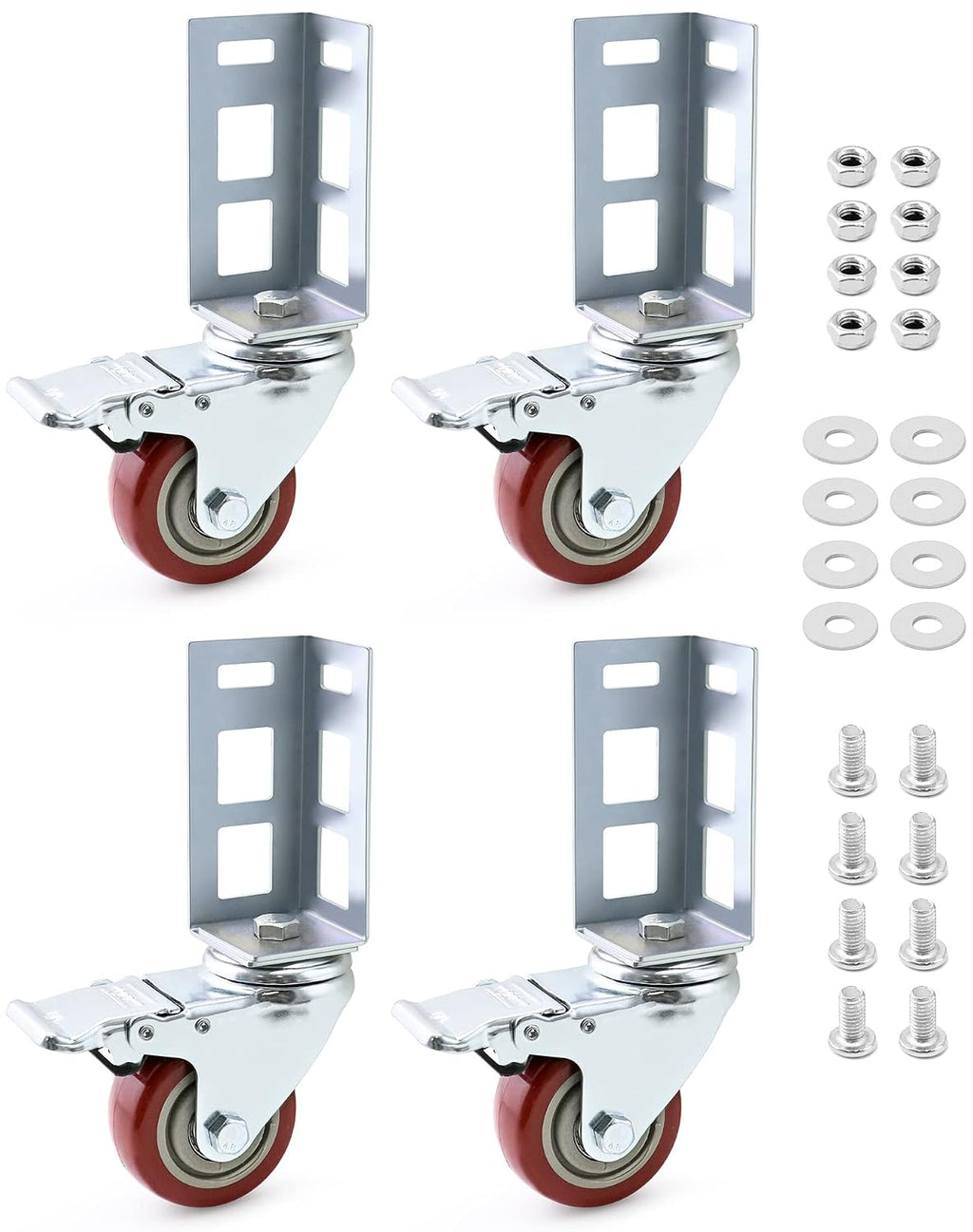 qwork 3" caster wheels for boltless shelving –, main product view