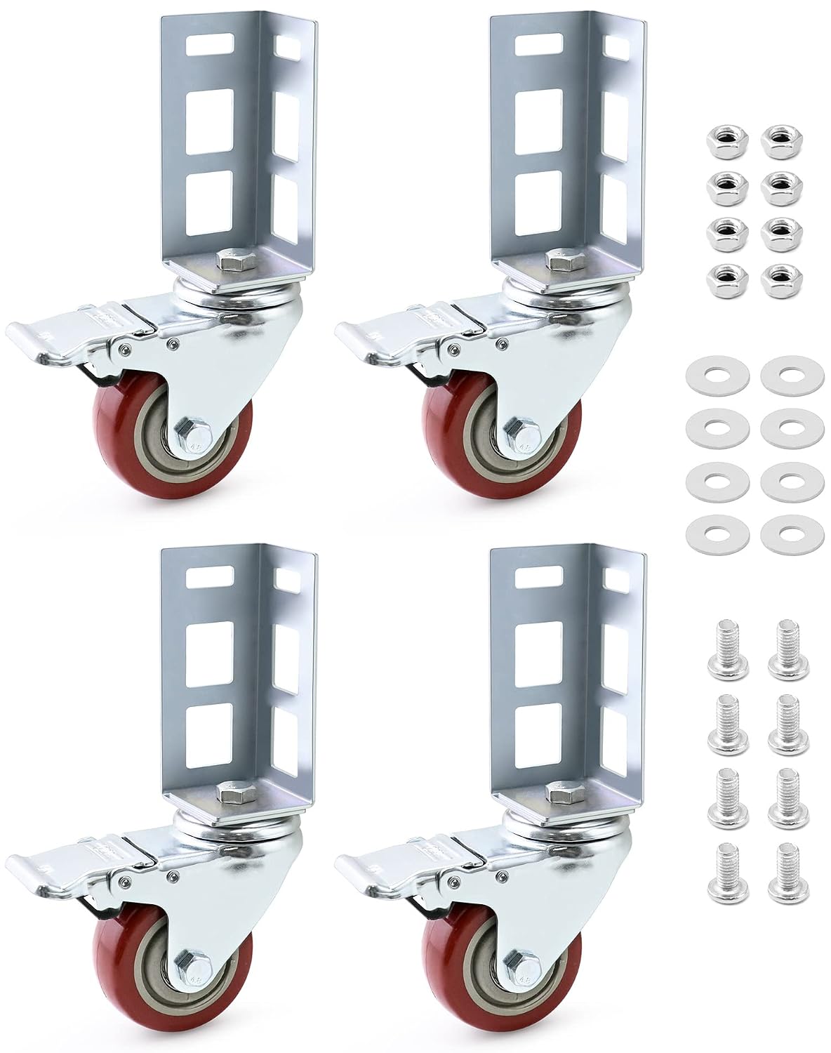 qwork 3" caster wheels for boltless shelving –, main product view
