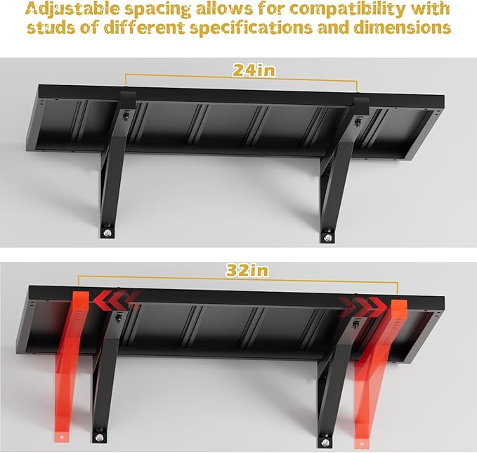2pcs Garage Wall Shelving - 42in Extra Large Heavy Duty Floating Shelves - Image 5