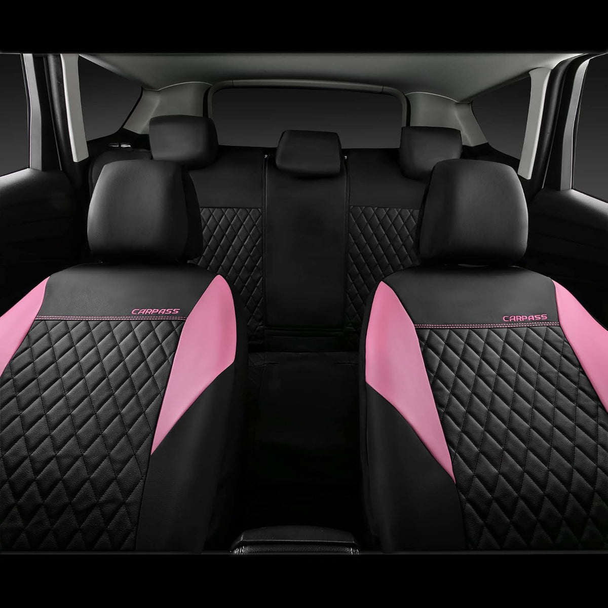 car pass pink leather seat covers,girly quilting pretty, package contents