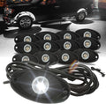 SUNPIE 12 Pods White Rock Lights – Quick Connect, 3 High Power Chips, 4M Extension Wires, Mounting Pads Included, 6000K Pure White, IP67 Waterproof, Fits Trucks, SUV, ATV, UTV, Trailer