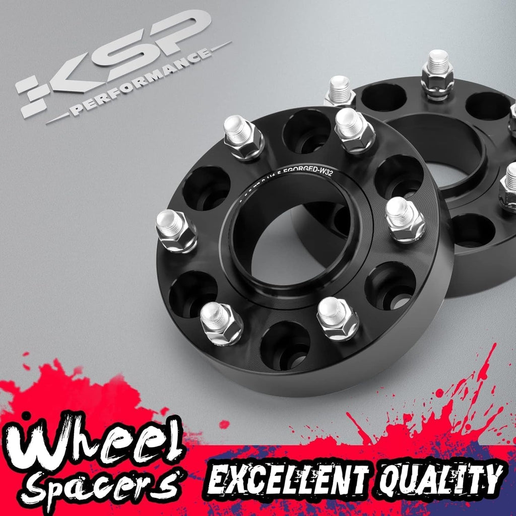 KSP 1.5in Wheel Spacers for Ram 1500 2019-2026, 38mm 6x5.5 Hubcentric Tire Spacer with 77.8mm Hub Bore M14x1.5 Lug Studs Fit Jeep Grand Wagoneer 2021-2026, 4pcs 6x139.7 Forged Spacer for 6 Lug Truck