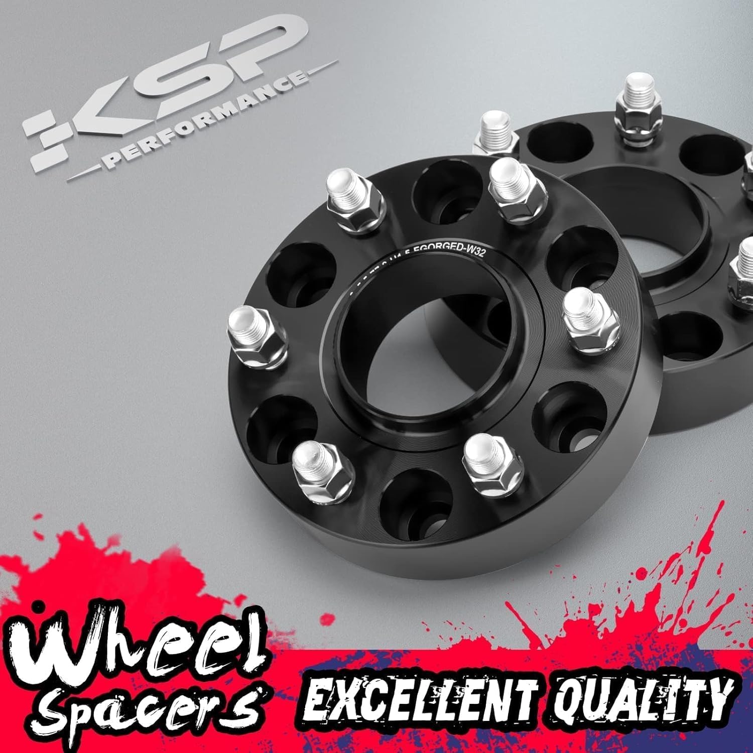 KSP 1.5in Wheel Spacers for Ram 1500 2019-2026, 38mm 6x5.5 Hubcentric Tire Spacer with 77.8mm Hub Bore M14x1.5 Lug Studs Fit Jeep Grand Wagoneer 2021-2026, 4pcs 6x139.7 Forged Spacer for 6 Lug Truck