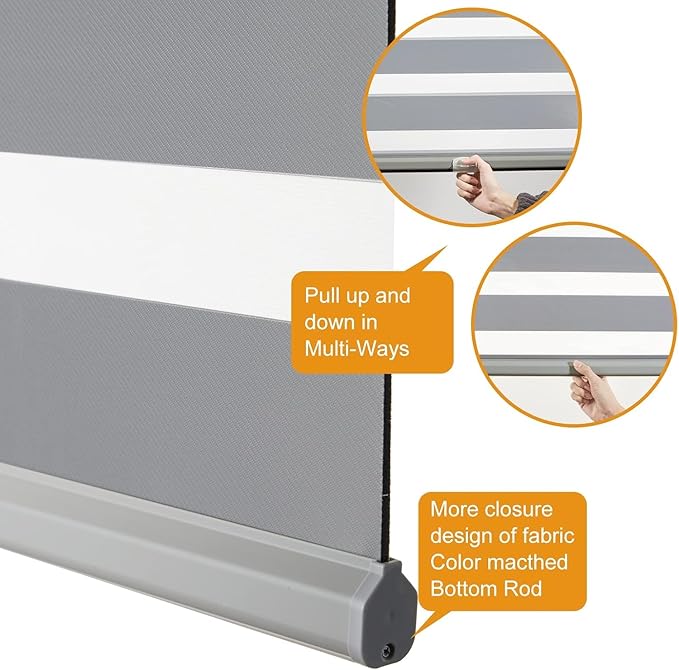 Persilux Cordless Zebra Blinds for Windows Free-Stop Dual Layer Roller Windows - Image 3