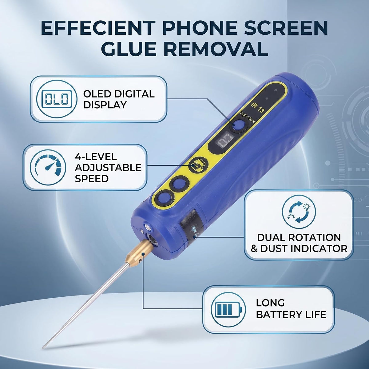 electric glue removal tool, 4 levels adjustable speed, package contents