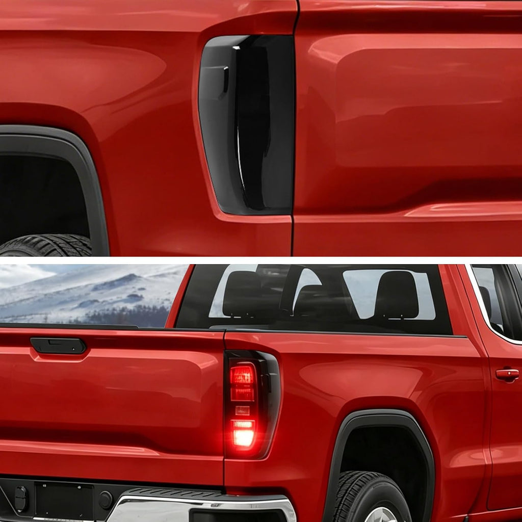 CheroCar Smoked Black Tail Light Cover Trim, Rear Taillight Guard Bezel Decoration Accessories for 2019-2026 GMC Sierra