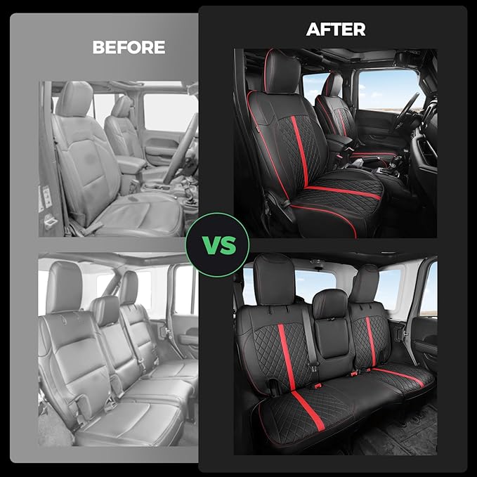 for Jeep Wrangler Seat Covers 4Door JL 2018 2019 2020 2021 2022 2023 2024 2025 - Image 6