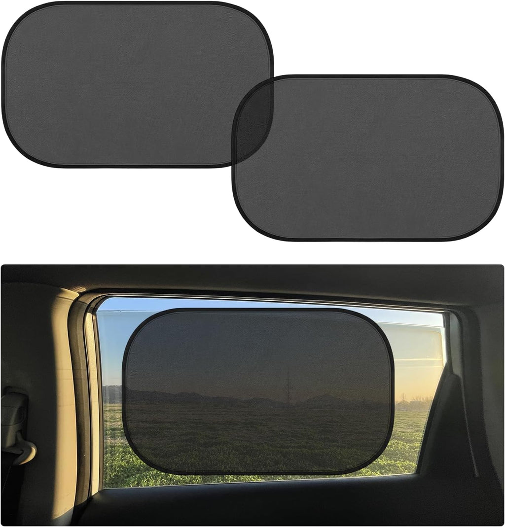 2 PCS Car Sun Shades, 19.5" × 12.2" Foldable Auto Sunshade Protector Rear Window Cover, Easy to Install Car Window Shades Protect Pets in The Back Seat from Sun Glare & Heat (Long)