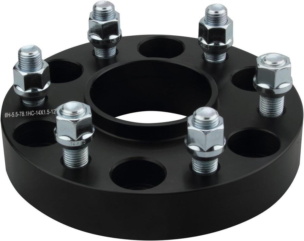 4pc Forged 6x5.5 Hubcentric Wheel Spacers 1 Inch M14x1.5 Studs 78.1mm Hub | Compatible with Chevy GMC 6 Lug 6x139.7 Rim for 1999-2026 Silverado Sierra 1500, 1988-2026 Suburban Yukon, 2019-2026 RAM1500