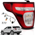 Tail Lights Compatible with 2011 2012 2013 2014 2015 Ford Explorer Rear Brake Lamp Assembly With Wire Harness and Bulbs Replace BB5Z13405C BB5Z13405D (2011-2015 Ford Explorer, Left Driver Side)