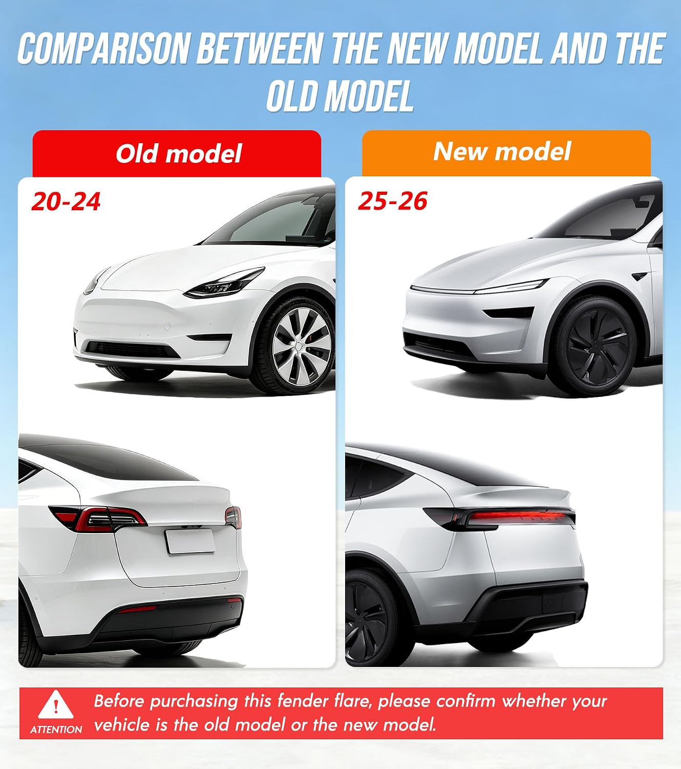 Driver Side Front Fender Trim for Tesla Model Y 2020 2021 2022 2023 2024, Front left Side Wheel Arch Fender Flare Molding Trim For 1494185-00-B;1494161-00-B
