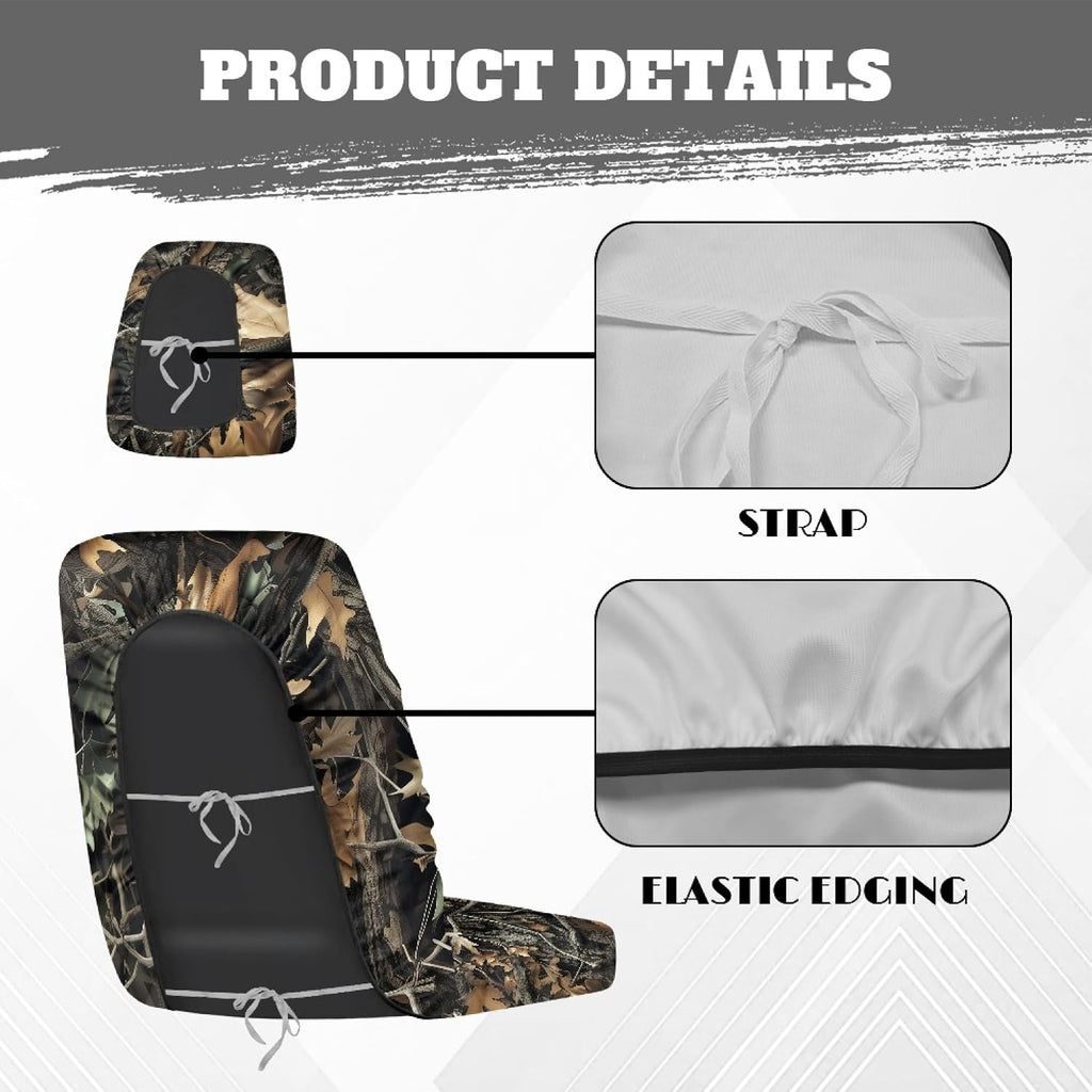 UTV Seat Cover Compatible with Hisun 500 700 Axis 500 700 Massimo MSU500 MSU700 Camouflage Hunting Woodland Heavy Duty UTV Accessories Waterproof Seat Covers