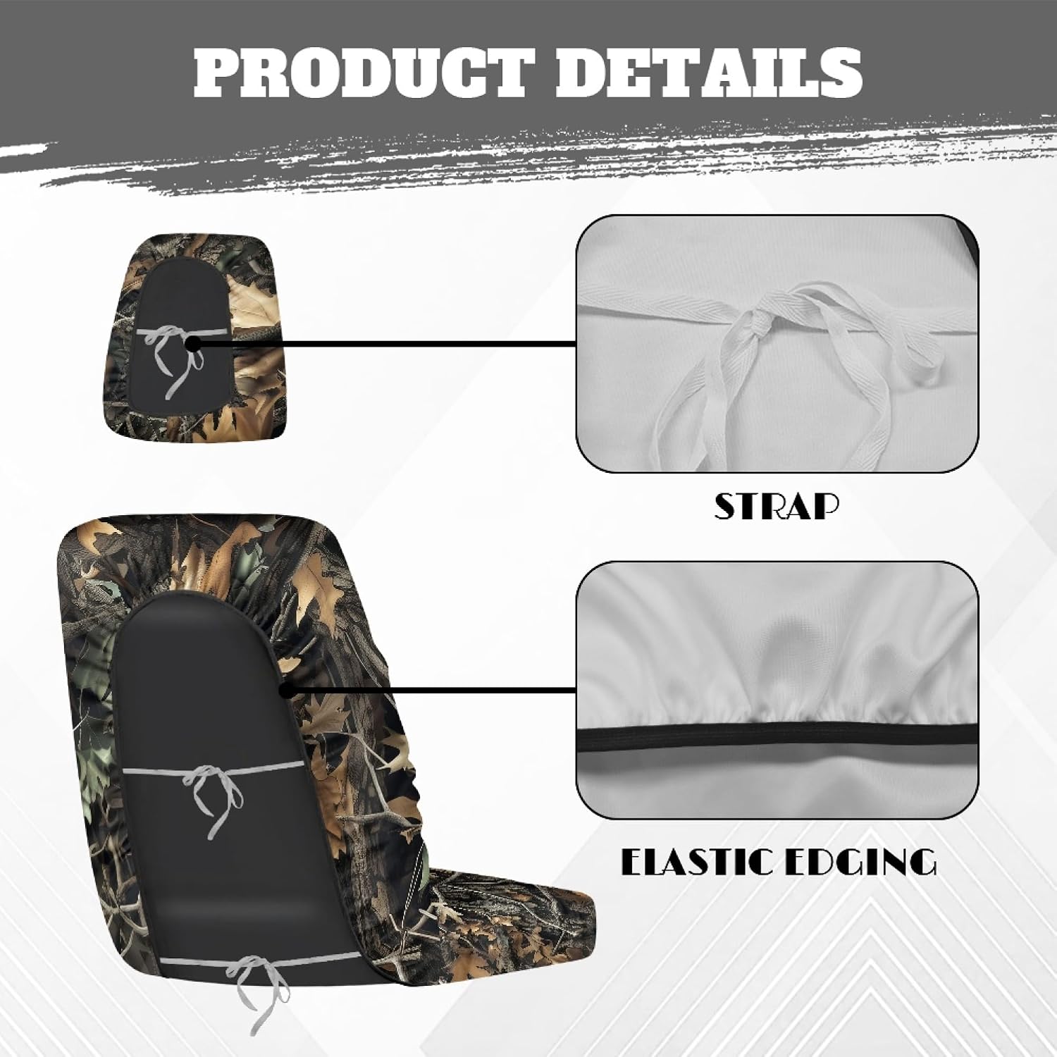 UTV Seat Cover Compatible with Hisun 500 700 Axis 500 700 Massimo MSU500 MSU700 Camouflage Hunting Woodland Heavy Duty UTV Accessories Waterproof Seat Covers