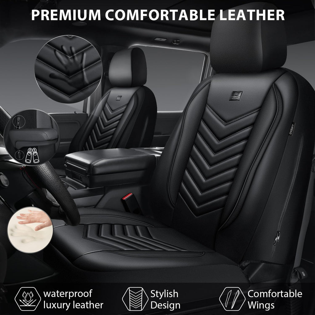 car pass 3d foam faux leather seat covers shown in use