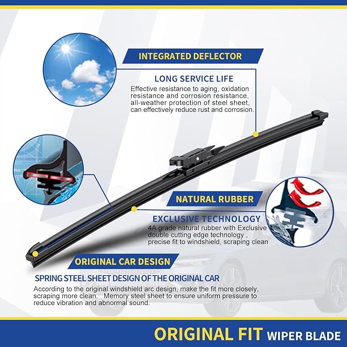 3 Wipers Factory Replacement For Mini Cooper 2013 R56 Original Equipment - Image 4