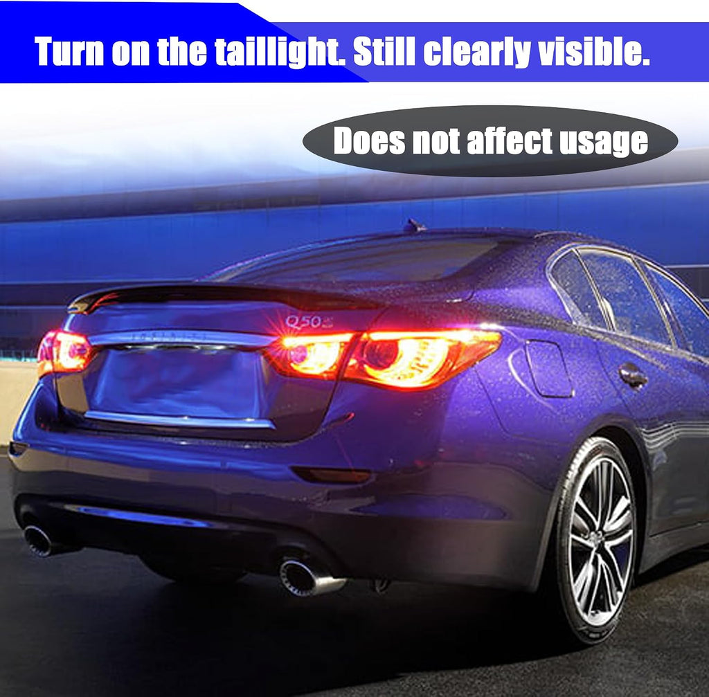 Tail Light Covers Guards Fit for Infiniti Q50 2014 2015 2016 2017, Smoked Black Rear Light Protective Cover Guards Trim Set Exterior Accessories