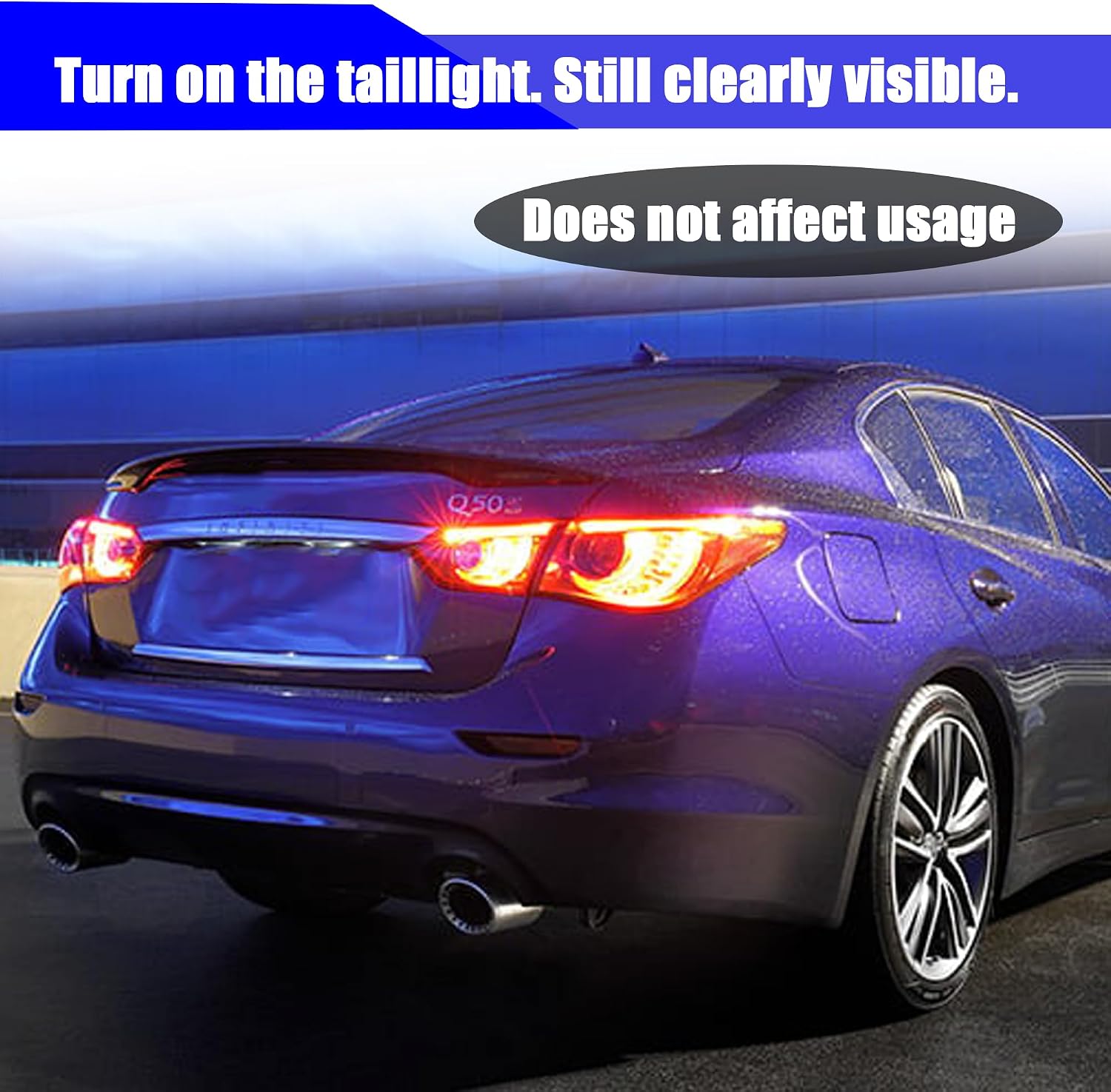 Tail Light Covers Guards Fit for Infiniti Q50 2014 2015 2016 2017, Smoked Black Rear Light Protective Cover Guards Trim Set Exterior Accessories