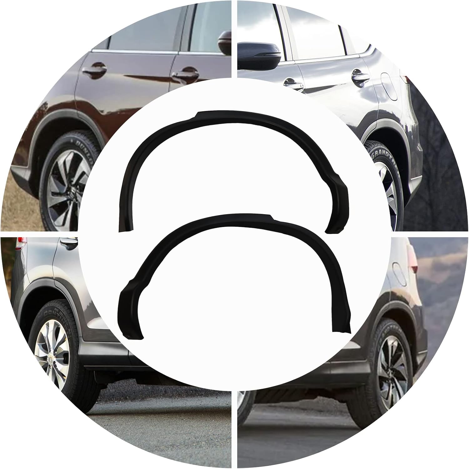 Pair Rear Wheel Fender Flares for 2012-2016 Honda CR-V, Left+Right Side Rear Wheel Arch Molding Trims Replaces for 74410T0AA01, 74450T0AA01