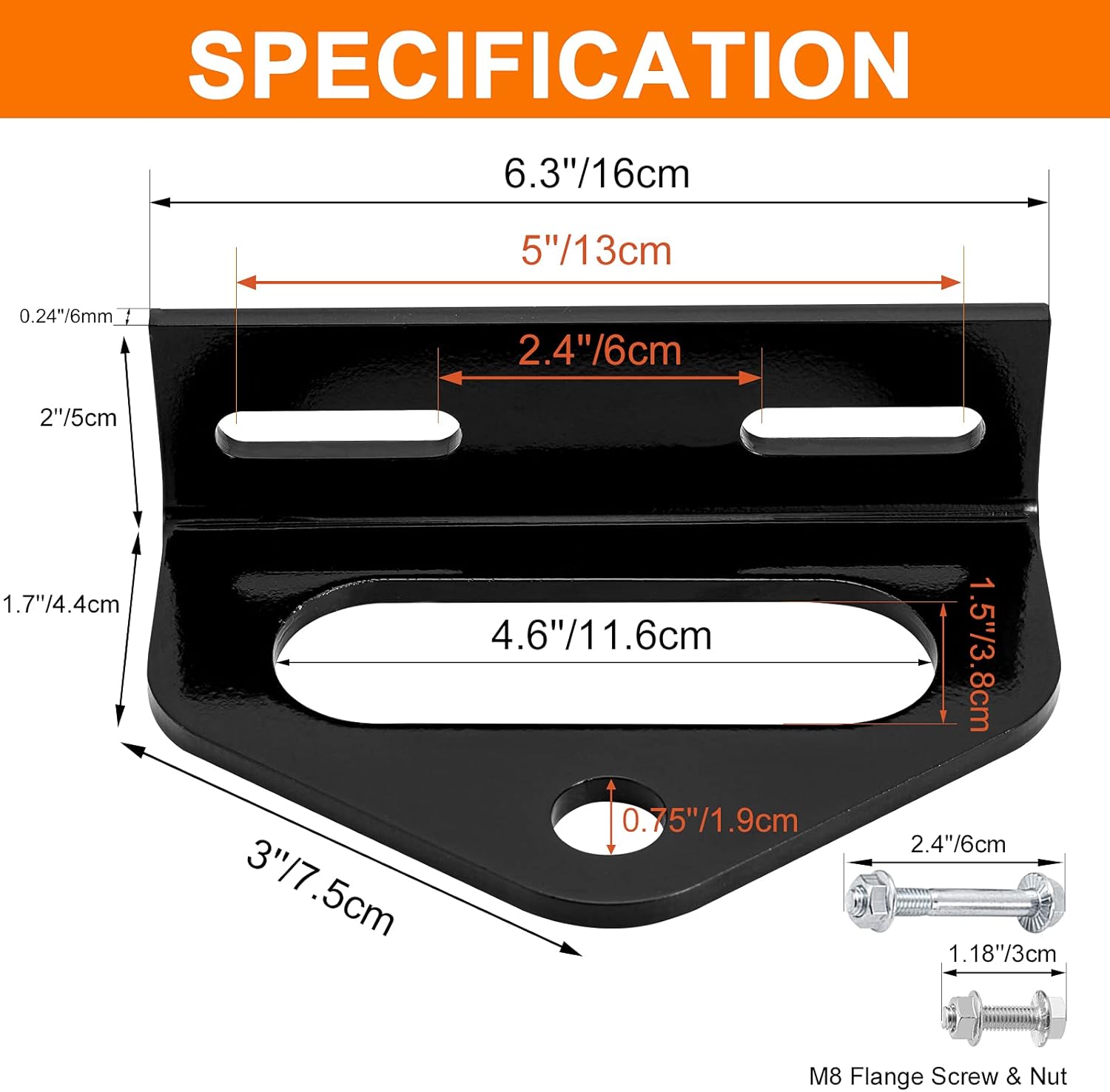 CZC AUTO Zero Turn Mower Trailer Hitch Kit - 5/8'' Magnetic Hitch Pin, Combo Pack for Secure Attachment, Black