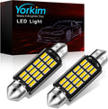 Yorkim 578 Festoon LED Bulb 41mm 42mm LED White Super Bright Canbus Error Free 16-SMD 4014 Chipset, 212-2 Dome Light, Interior Light MAP Light 211-2 Bulb, Pack of 2
