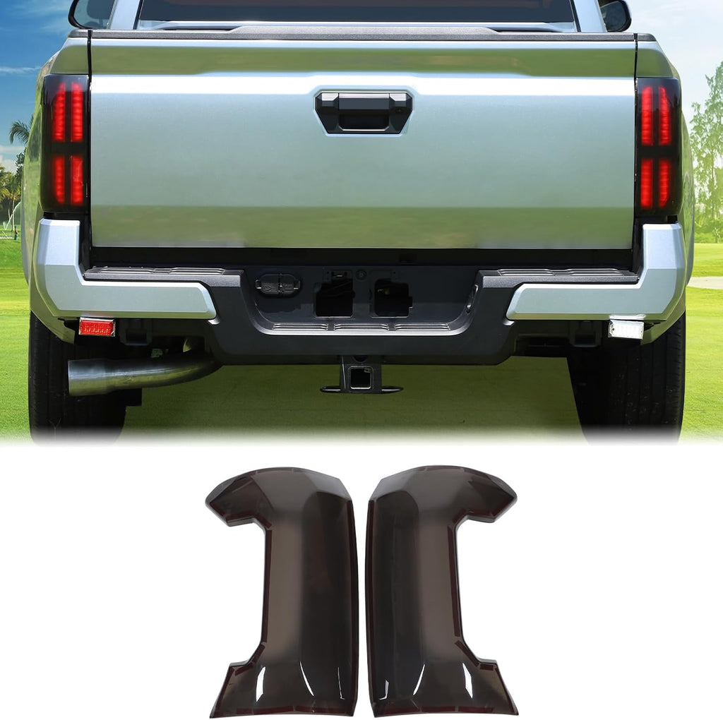 Aunginsy Tail Light Lamp Cover Compatible with Toyota Tacoma 2024-2026, Rear Taillight Lamp Cover Shell Shade Smoked Black Frame Bezels Trim Cover Rear Headlight Protection Cover Exterior Accessories