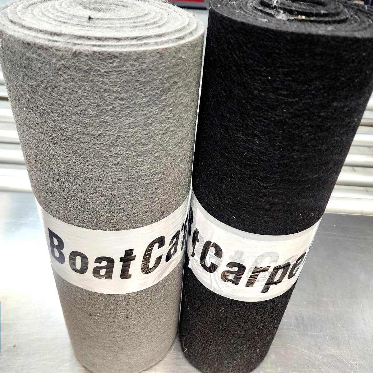 Boat Trailer Bunk Carpet, Black Marine Carpet, Replacement for Trailer Bunk Boards, Boat Lift Bunks, and Runners, Available in 12" and 24" Widths